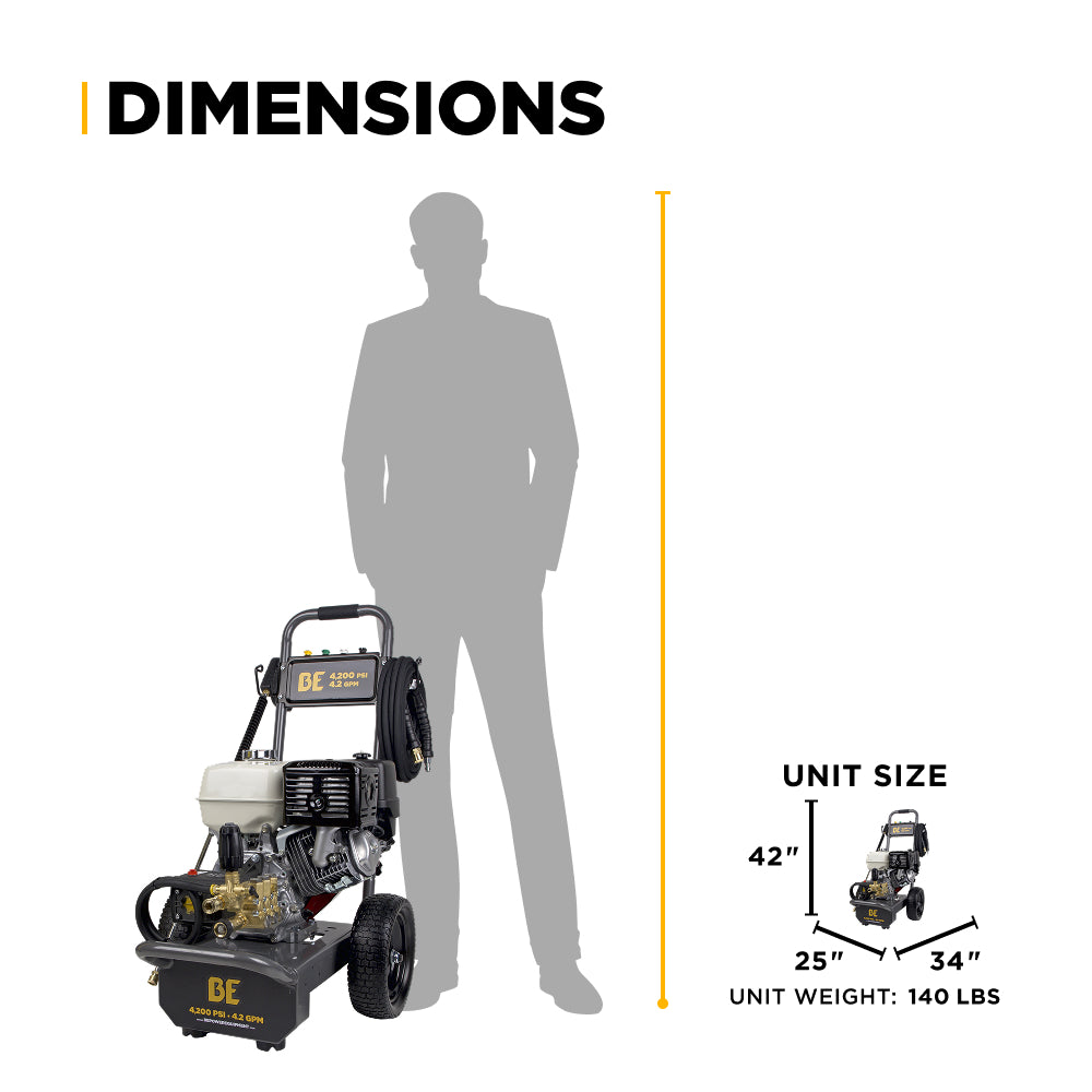 4,200 PSI 4.2 GPM Cold Water Gas Pressure Washer - B4213HAS