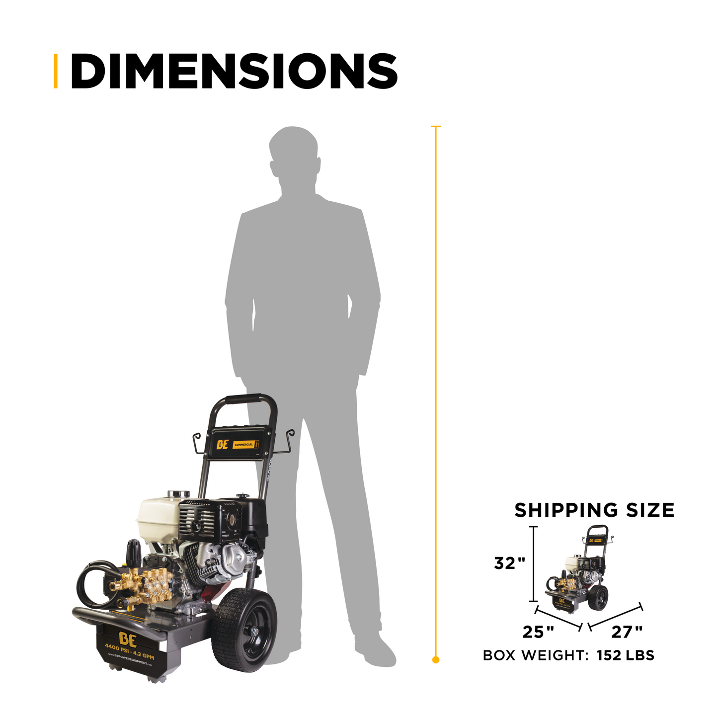 4,200 PSI 4.2 GPM Cold Water Gas Pressure Washer - B4213HGS