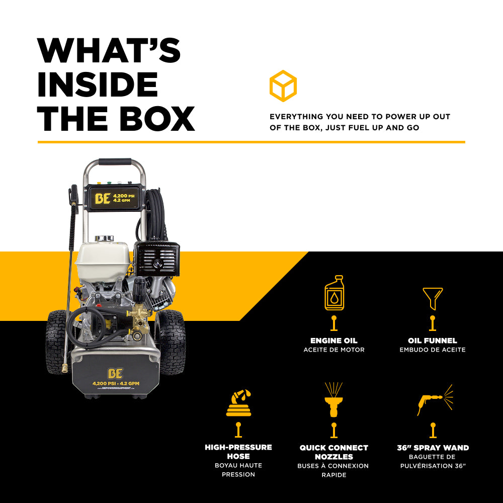 4,200 PSI 4.2 GPM Cold Water Gas Pressure Washer - B4213HSAS