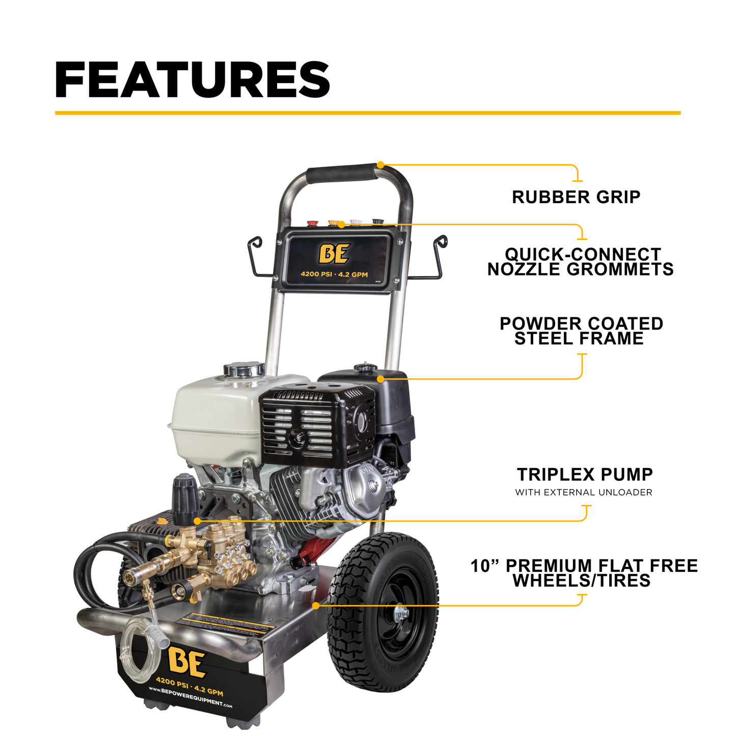 4,200 PSI 4.2 GPM Cold Water Gas Pressure Washer - B4213HSCS