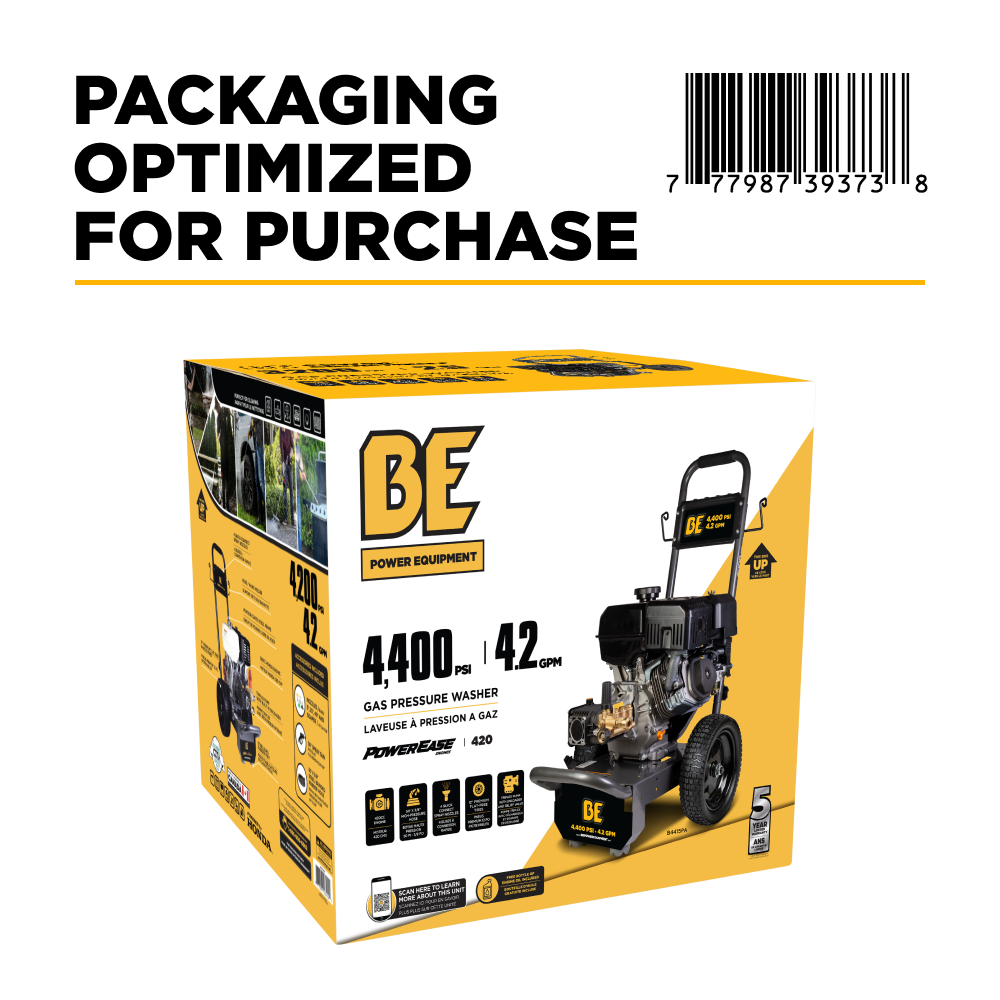 4,400 PSI 4.2 GPM Cold Water Gas Pressure Washer - B4415PA