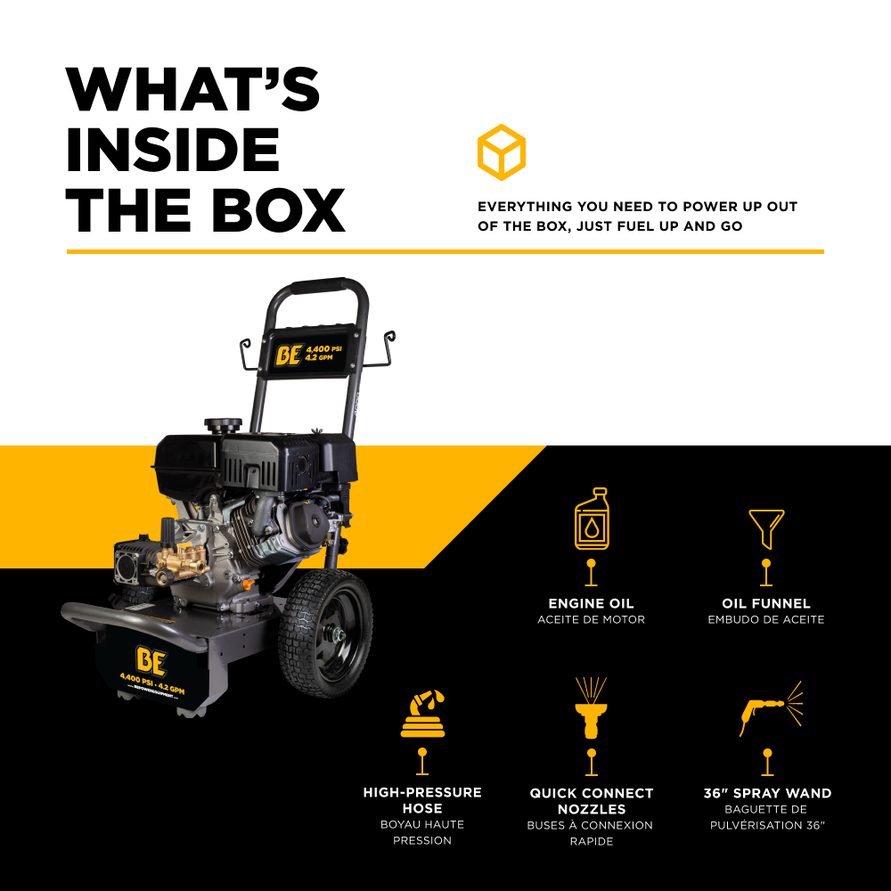 4,400 PSI 4.2 GPM Cold Water Gas Pressure Washer - B4415PA