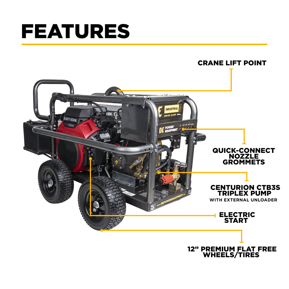 5,000 PSI 5.0 GPM Cold Water Gas Pressure Washer - B5024HEBAS
