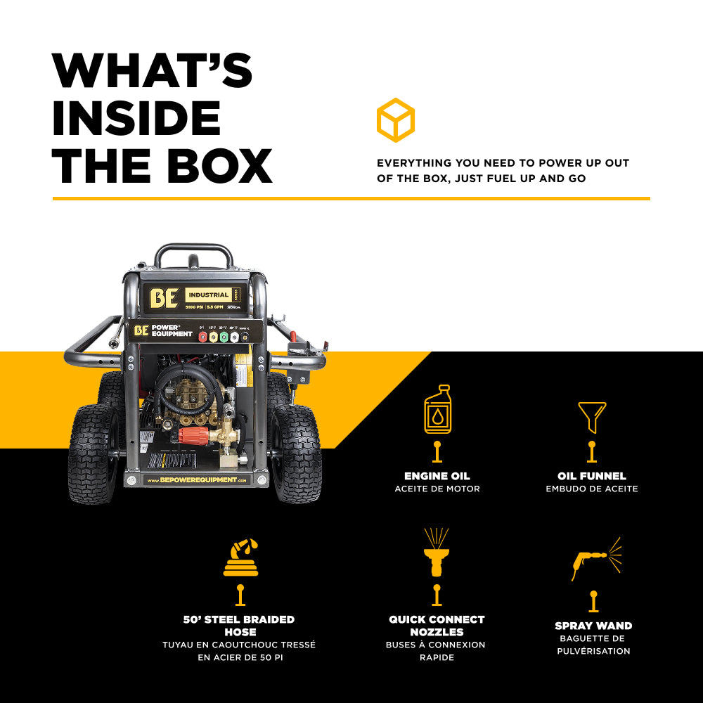 5,000 PSI 5.0 GPM Cold Water Gas Pressure Washer - B5024HEBAS