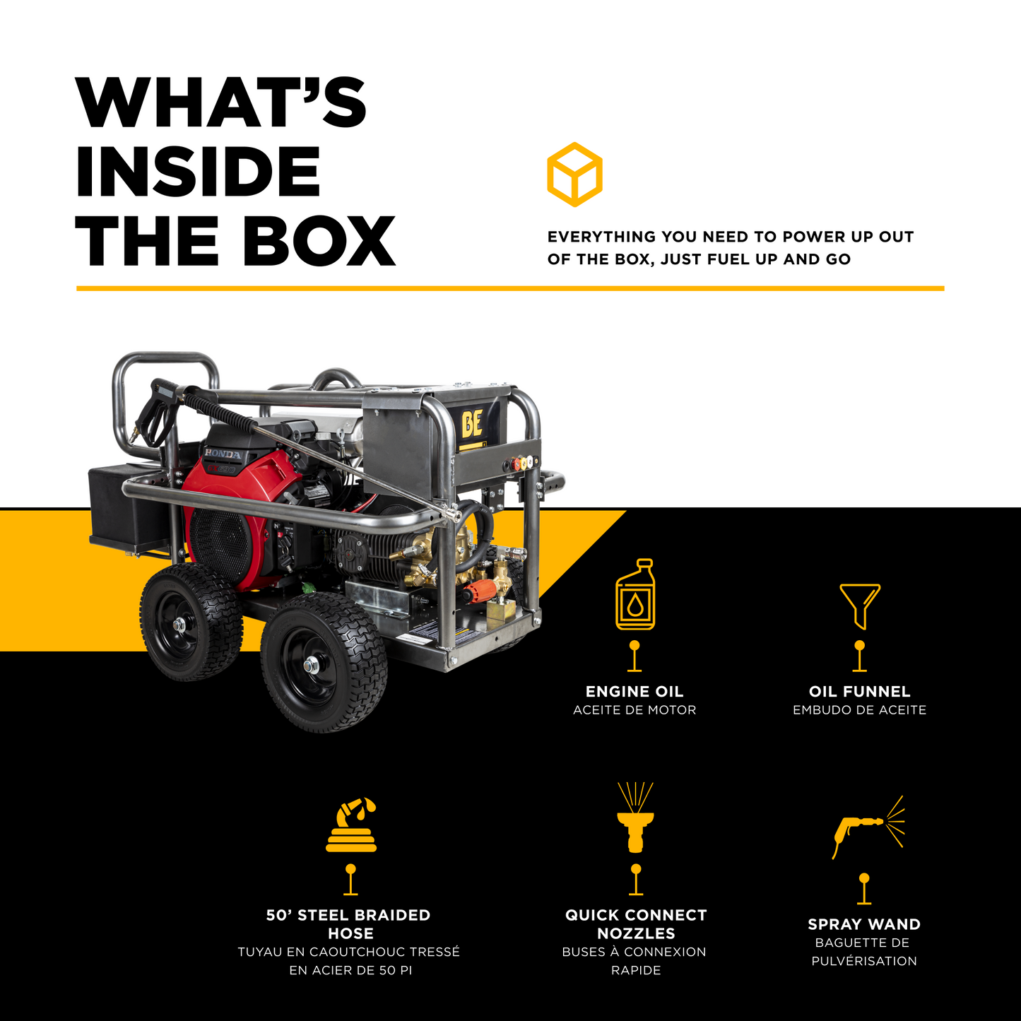 5,000 PSI 5.0 GPM Cold Water Gas Pressure Washer - PE-5024HWEBCOM