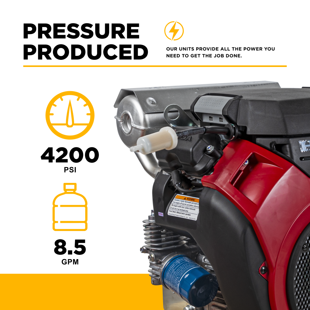Nettoyeur haute pression à essence de 5 000 PSI - 5,0 GPM avec moteur Honda GX690 et Triplex