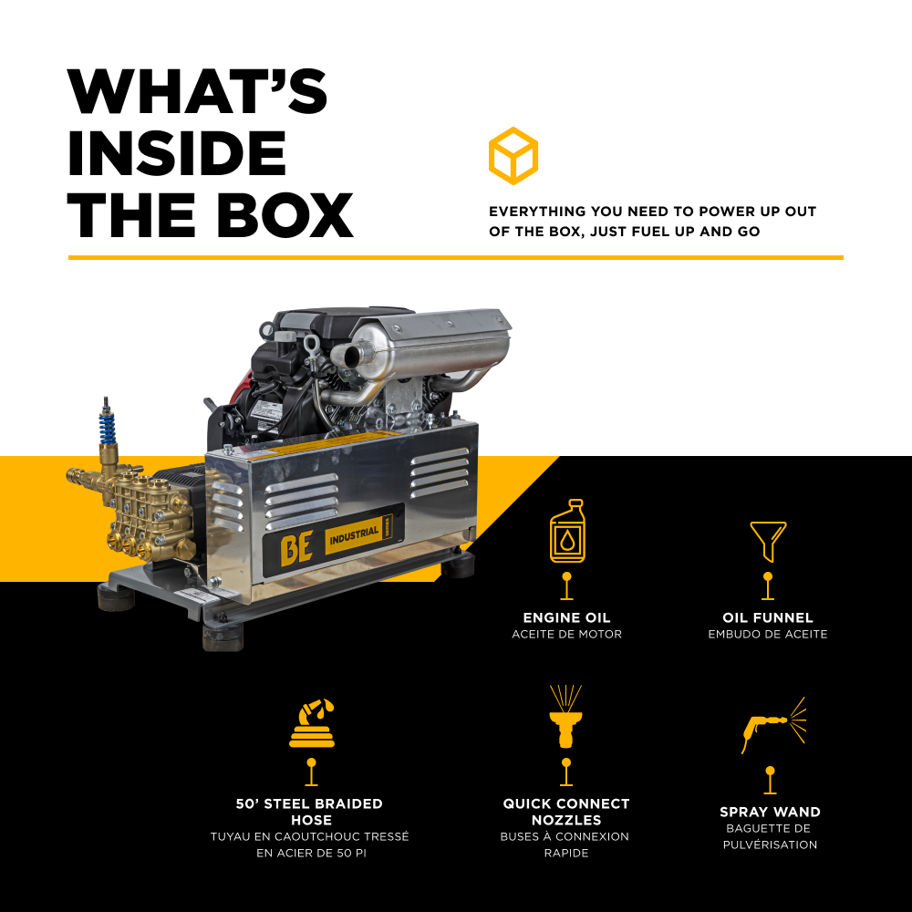 Nettoyeur haute pression à essence de 5 000 PSI - 5,0 GPM avec moteur Honda GX690 et Triplex