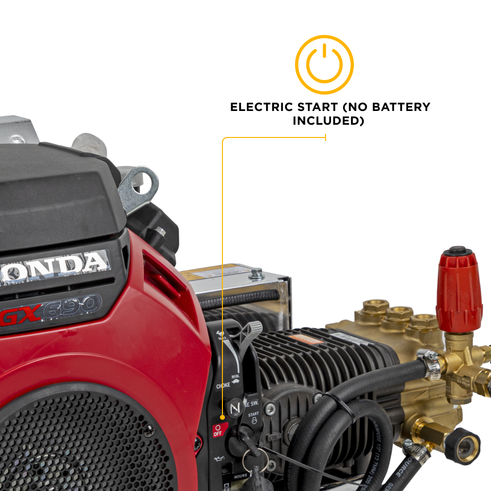 Nettoyeur haute pression à essence de 5 000 PSI - 5,0 GPM avec moteur Honda GX690 et Triplex