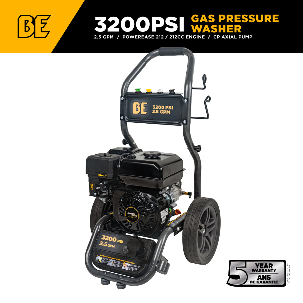 3,200 PSI 2.5 GPM Cold Water Gas Pressure Washer - BE327PX