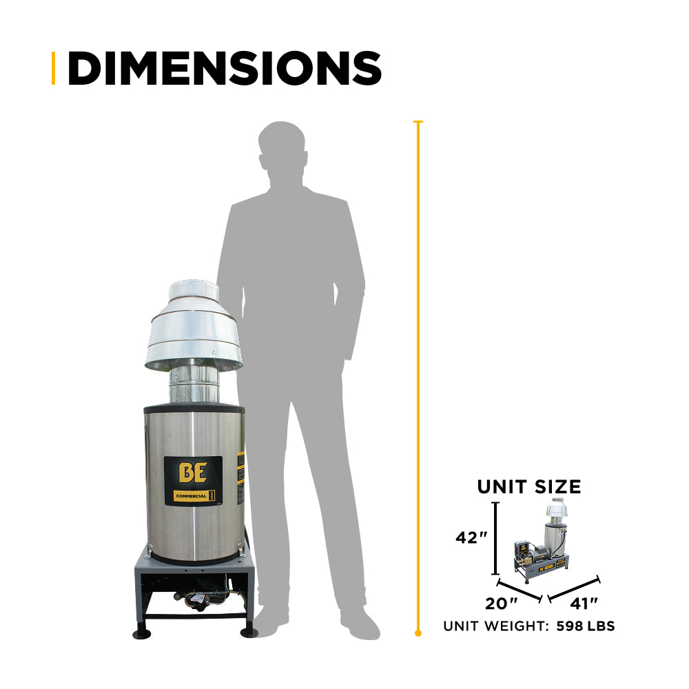 Nettoyeur haute pression électrique à eau chaude de 2 500 PSI - 3,5 GPM avec moteur Baldor et pompe AR Triplex