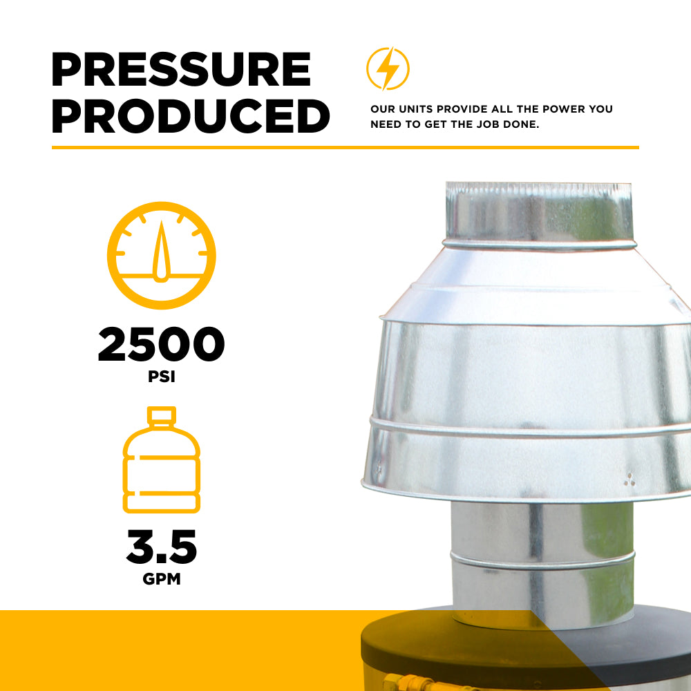 Nettoyeur haute pression électrique à eau chaude de 2 500 PSI - 3,5 GPM avec moteur Baldor et pompe AR Triplex