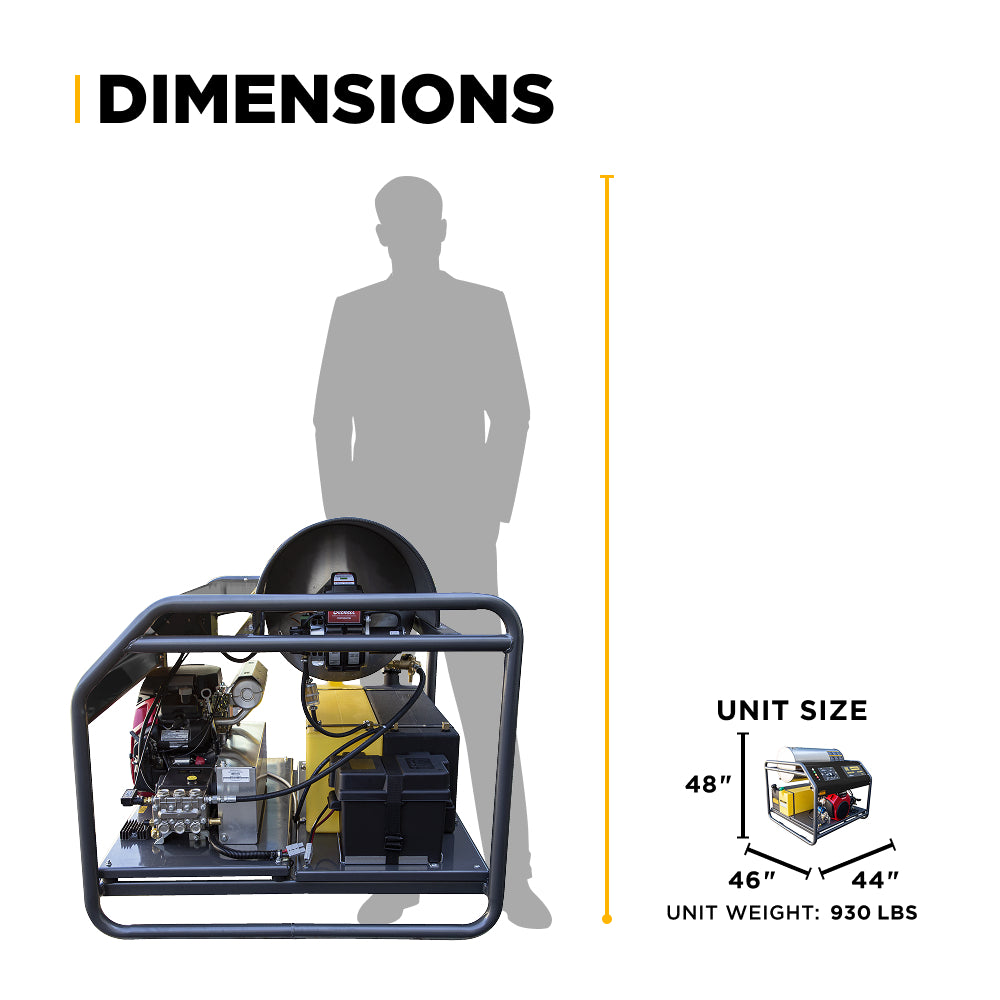 Nettoyeur haute pression à eau chaude de 3 500 PSI - 5,6 GPM, moteur Honda GX690 et pompe General Triplex