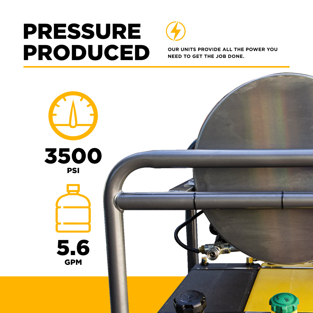 Nettoyeur haute pression à eau chaude de 3 500 PSI - 5,6 GPM, moteur Honda GX690 et pompe General Triplex
