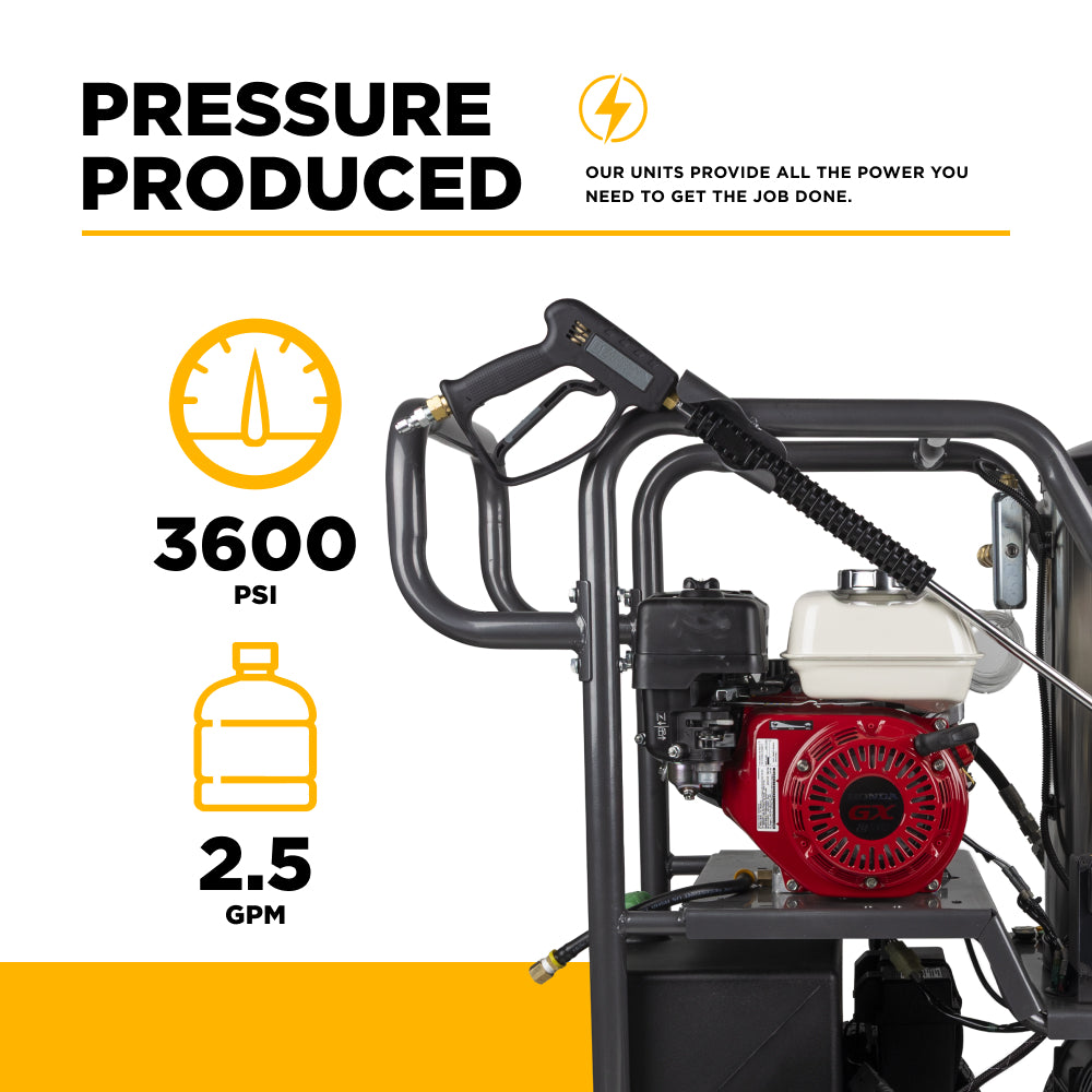 3,600 PSI - 2.5 GPM Hot Water Pressure Washer - HW3665HA