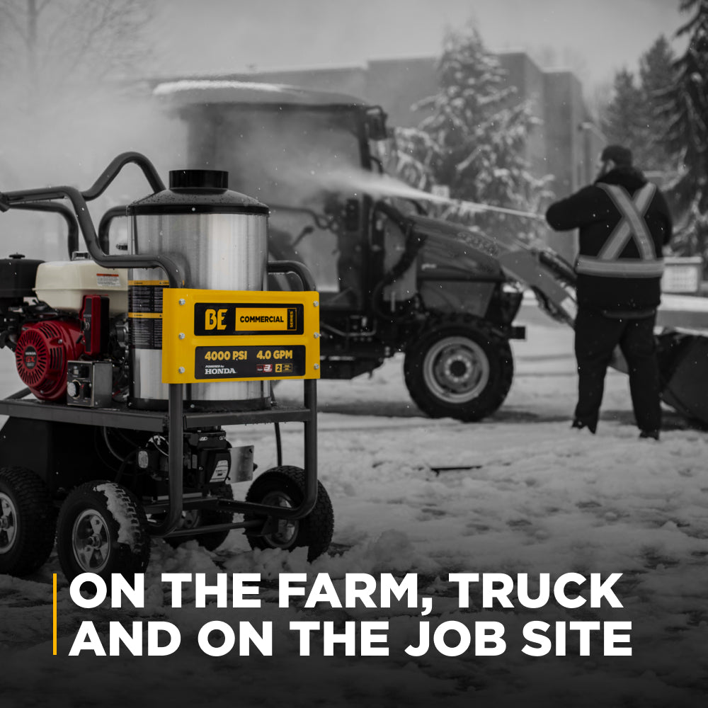 Nettoyeur haute pression à eau chaude de 4 000 PSI - 4,0 GPM avec moteur Honda GX390 et pompe General Triplex