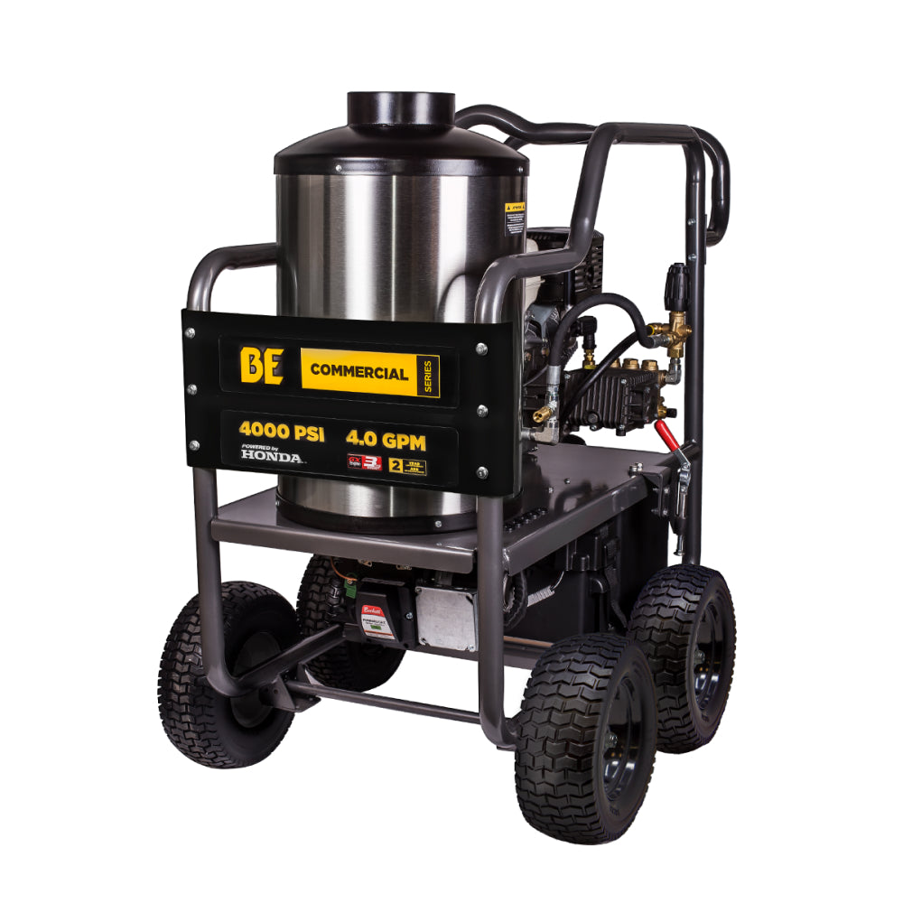 Nettoyeur haute pression à eau chaude de 4 000 PSI - 4,0 GPM avec moteur Honda GX390 et pompe General Triplex
