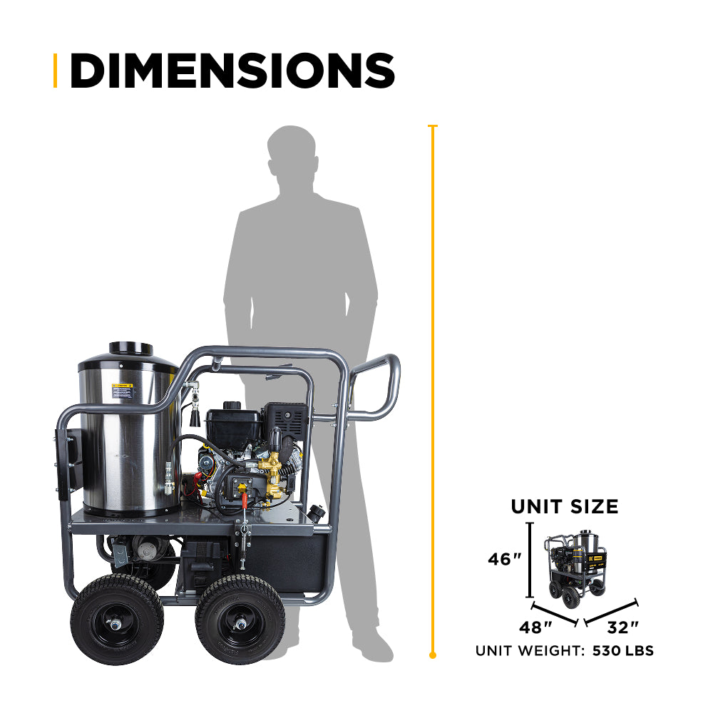 Nettoyeur haute pression à eau chaude de 4 200 PSI - 4,0 GPM avec moteur Vanguard 400 et pompe AR Triplex