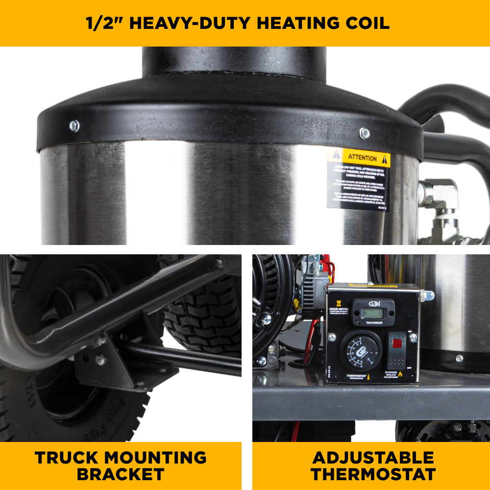 Nettoyeur haute pression à eau chaude de 4 200 PSI - 4,0 GPM avec moteur Vanguard 400 et pompe AR Triplex