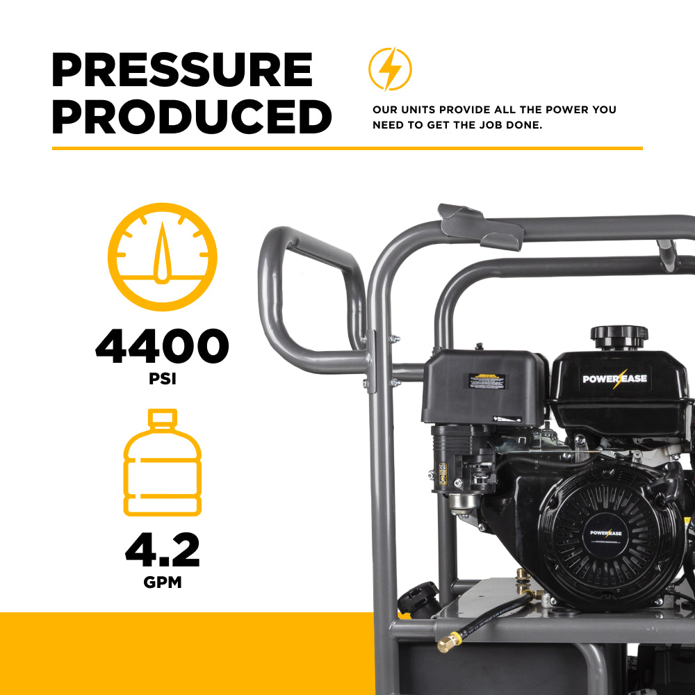 4,400 PSI - 4.2 GPM Hot Water Pressure Washer with Powerease 420 Engine and CP Triplex Pump - HW4415PA