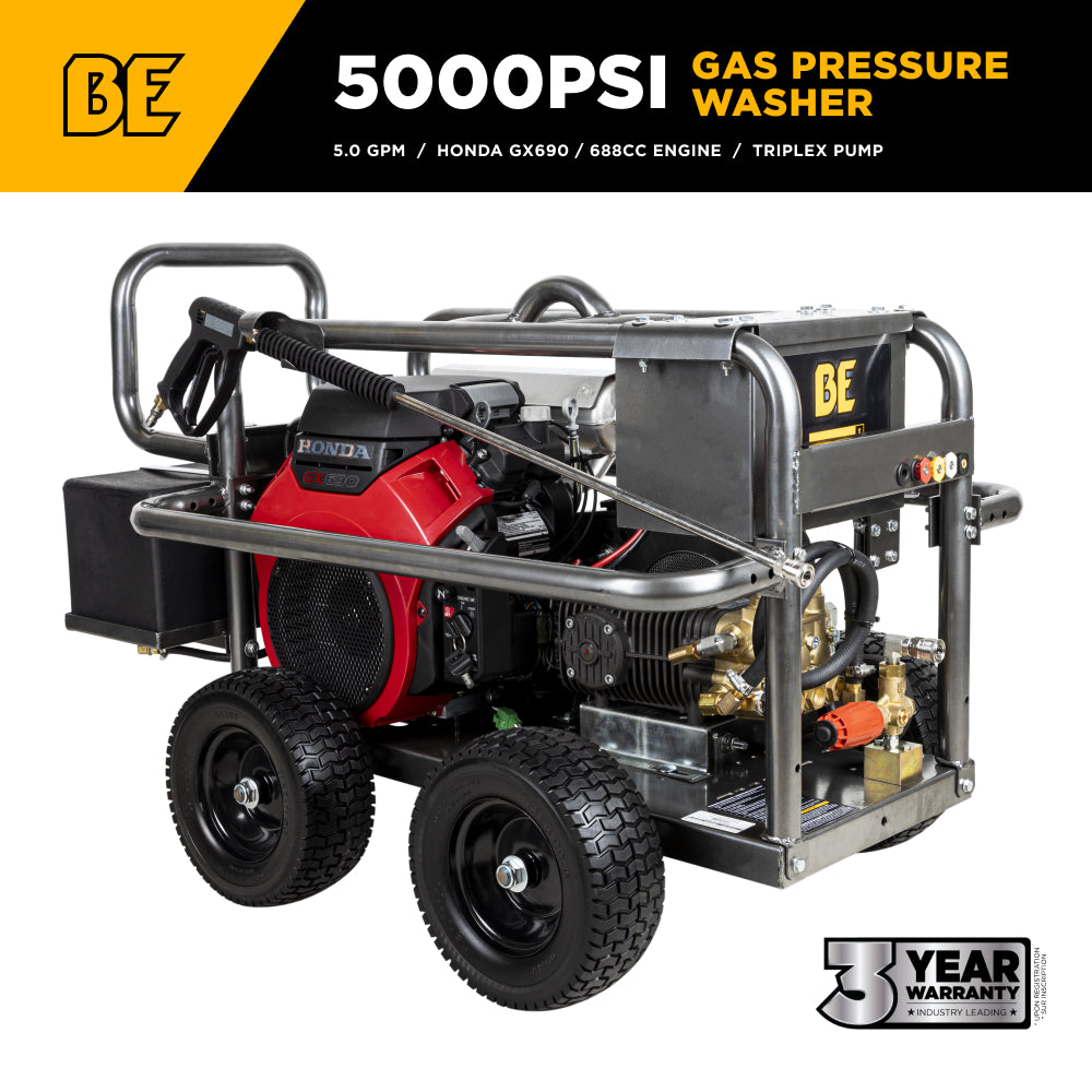 5,000 PSI 5.0 GPM Cold Water Gas Pressure Washer - PE-5024HWEBCOM