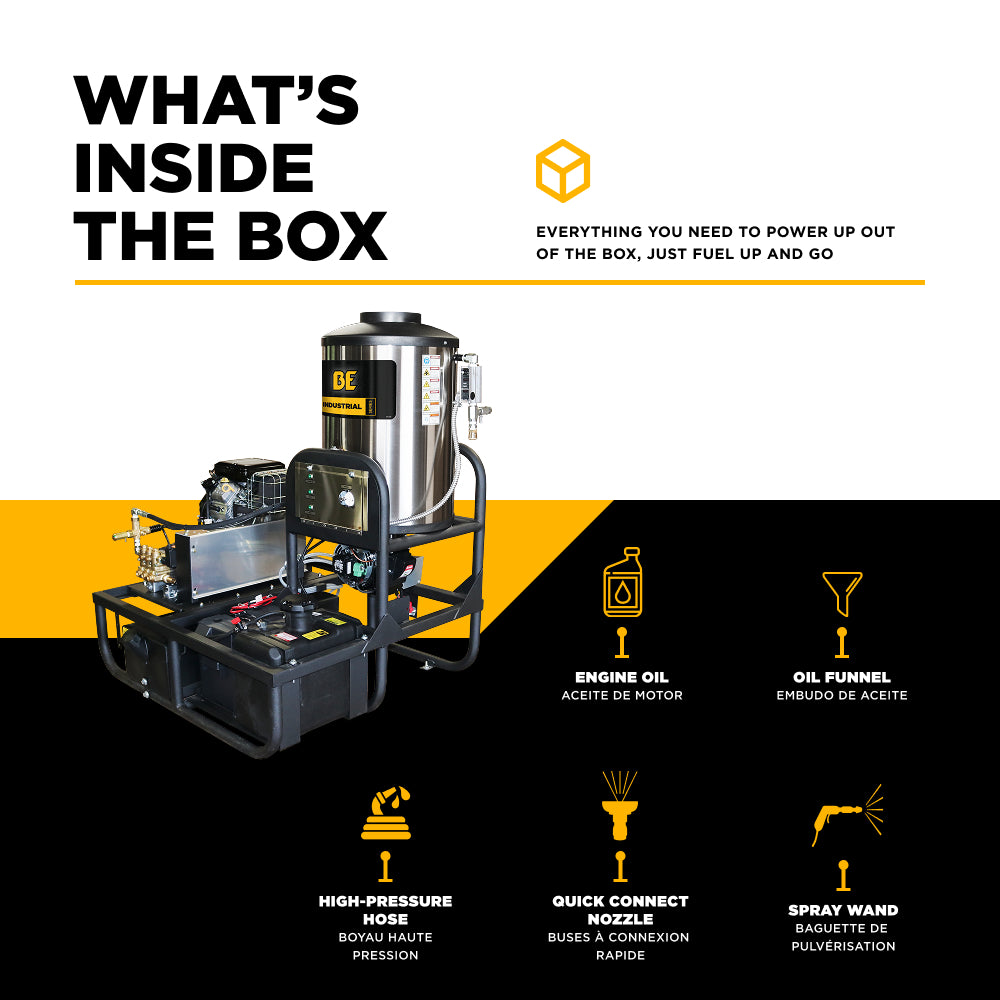 3,500 PSI 5.2 GPM Hot Water Skid Pressure Washer with General Triplex Pump - Z5535GPBDV