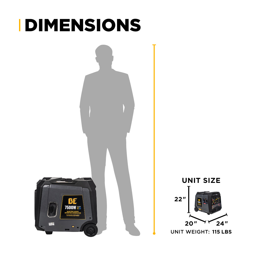 Générateur à onduleur numérique de 7 500 watts