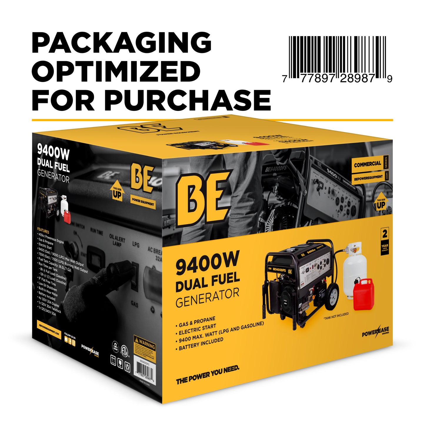 9,400 Watt Dual Fuel Electric Start Generator