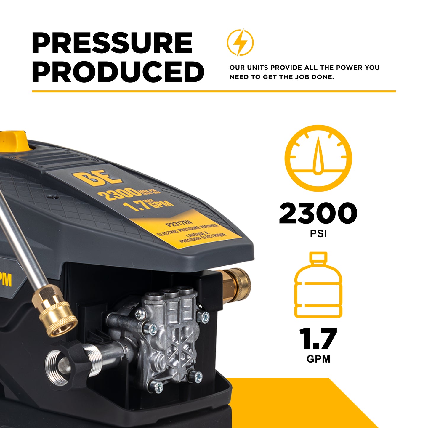Nettoyeur haute pression électrique 2 300 PSI - 1,7 GPM avec pompe axiale AR