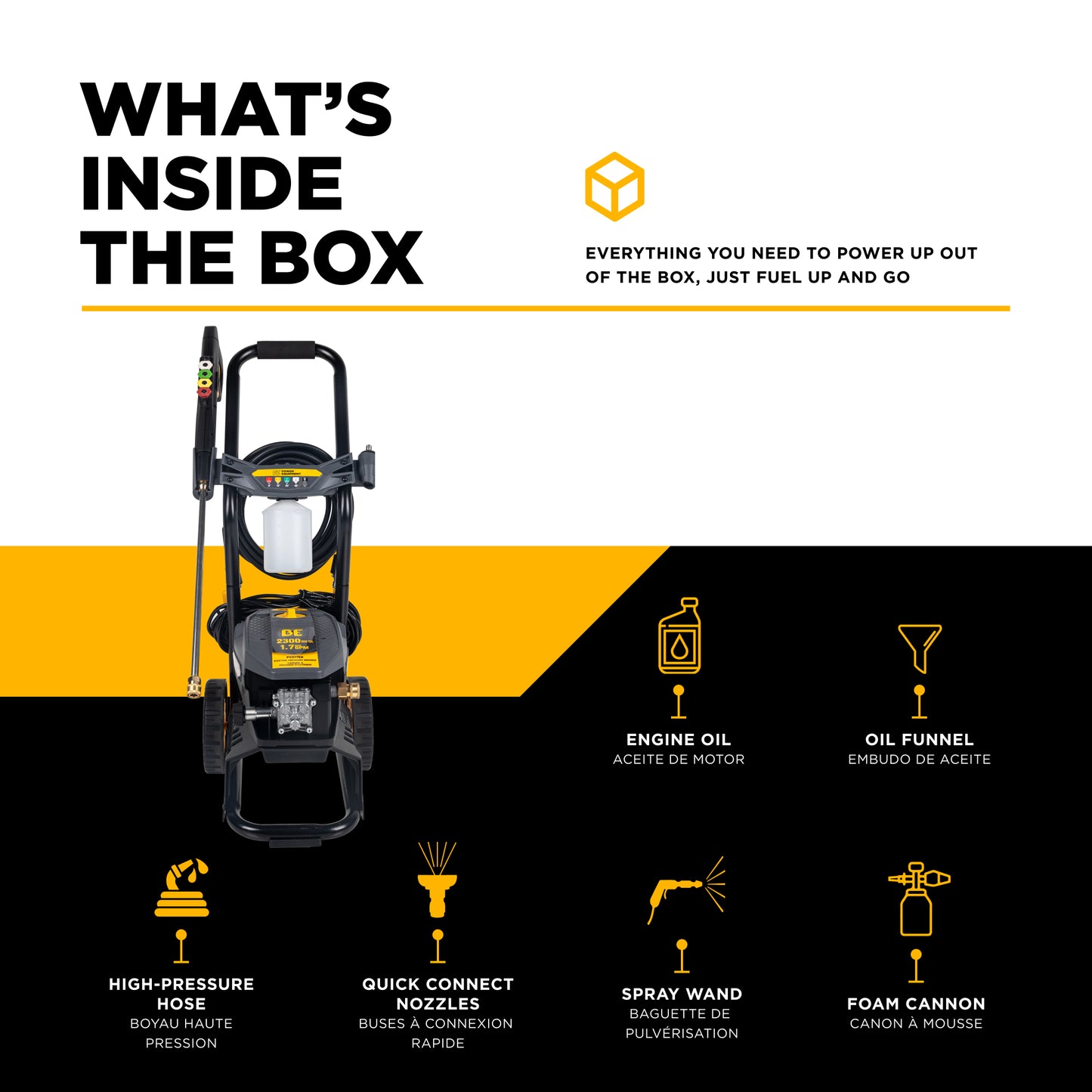 Nettoyeur haute pression électrique 2 300 PSI - 1,7 GPM avec pompe axiale AR