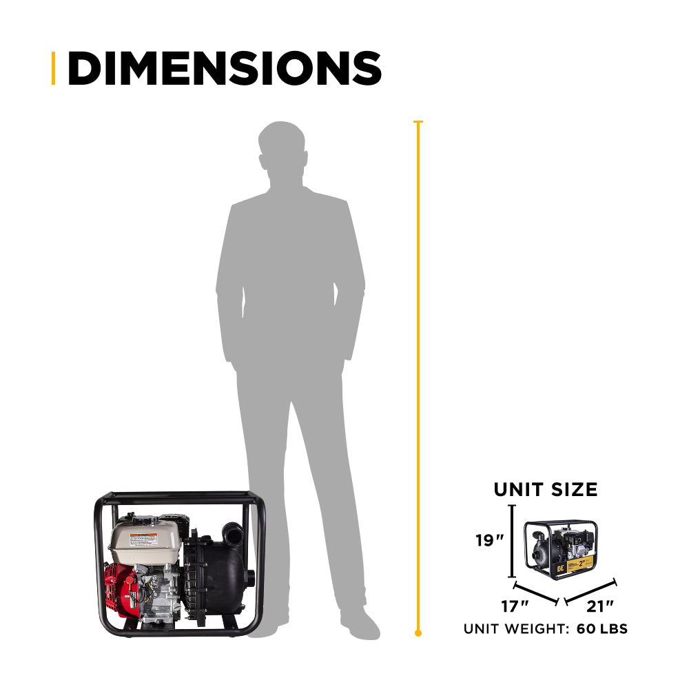 Pompe de transfert de produits chimiques de 2 pouces avec moteur Honda GX200