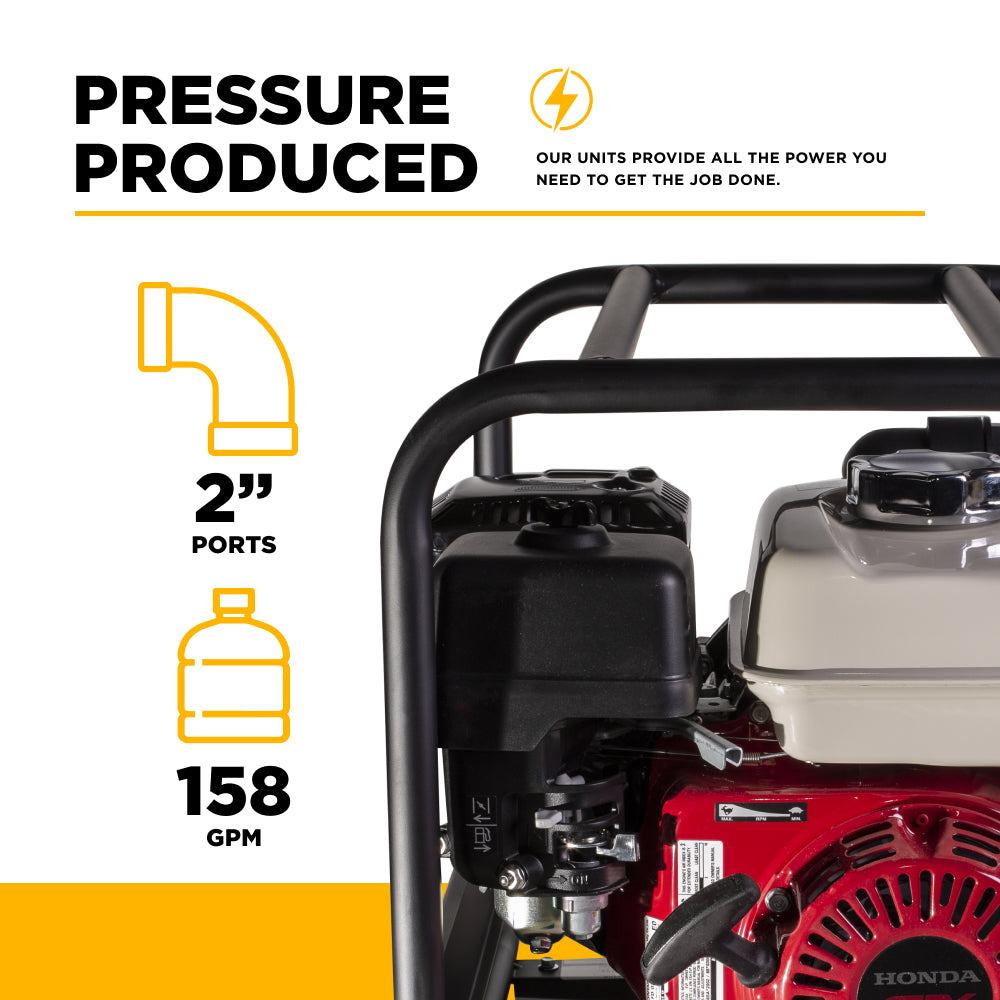 Pompe de transfert de produits chimiques de 2 pouces avec moteur Honda GX200