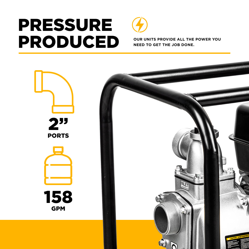Pompe de transfert d'eau de 2" avec moteur Kohler SH270