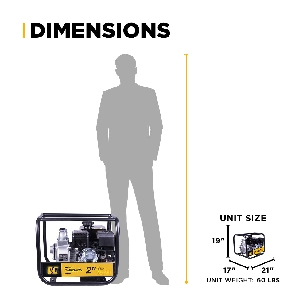 Pompe de transfert d'eau de 2" avec moteur Powerease 225