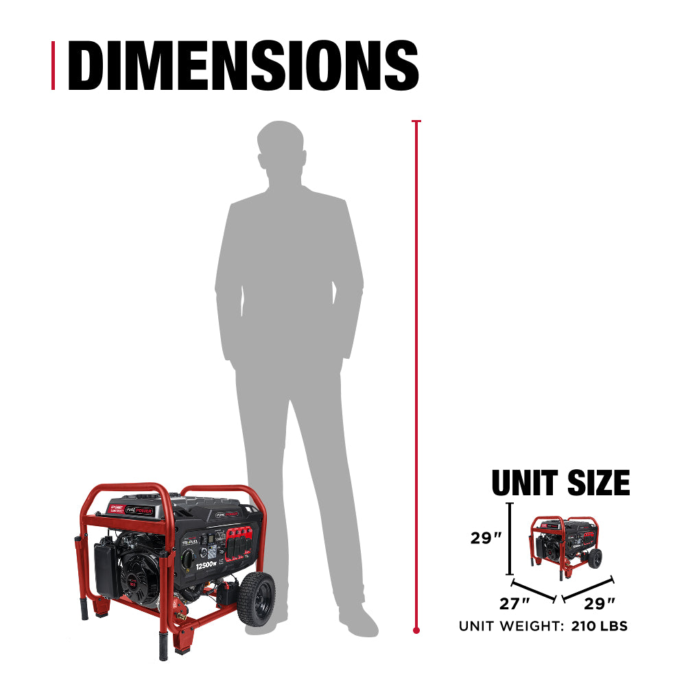 12,500W Tri-Fuel Generator - PP12500T