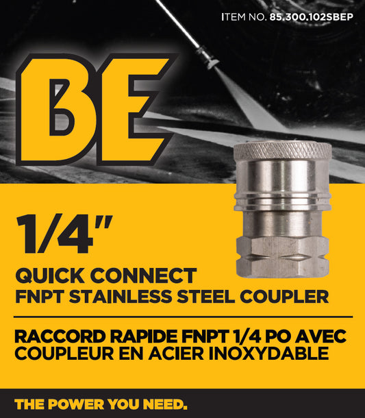 1/4" Quick Connect FNPT Stainless Steel Coupler