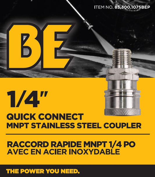 1/4" Quick Connect Stainless Steel MNPT Coupler