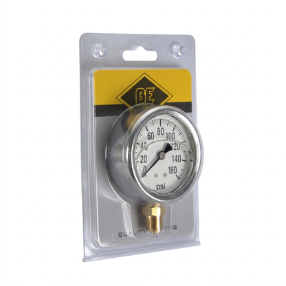 Brass Glycerin Gauge 2-1/2" Dial 1/4" MNPT 160 PSI