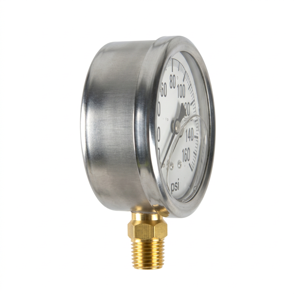 Brass Glycerin Gauge 2-1/2" Dial 1/4" MNPT 160 PSI