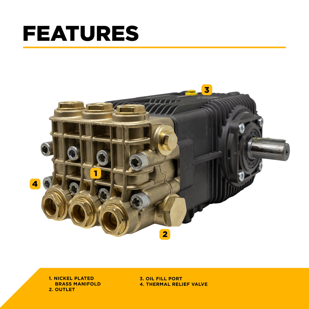 Centurion P10 Belt Drive Triplex 4100 PSI 8.5 GPM Pressure Washer Bare Pump – 85.120.171B
