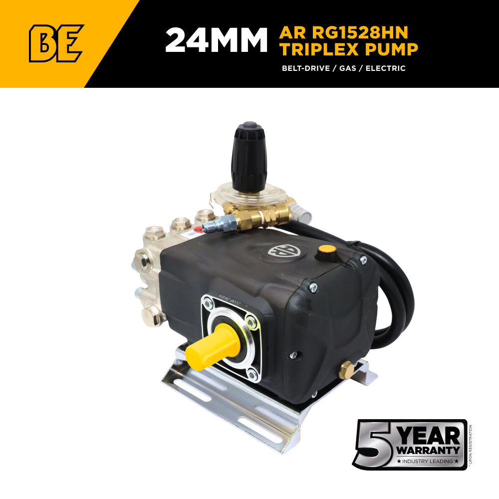 AR RG1528HN Triplex Pump – 4.0 GPM, 4,400 PSI, 24 mm Shaft