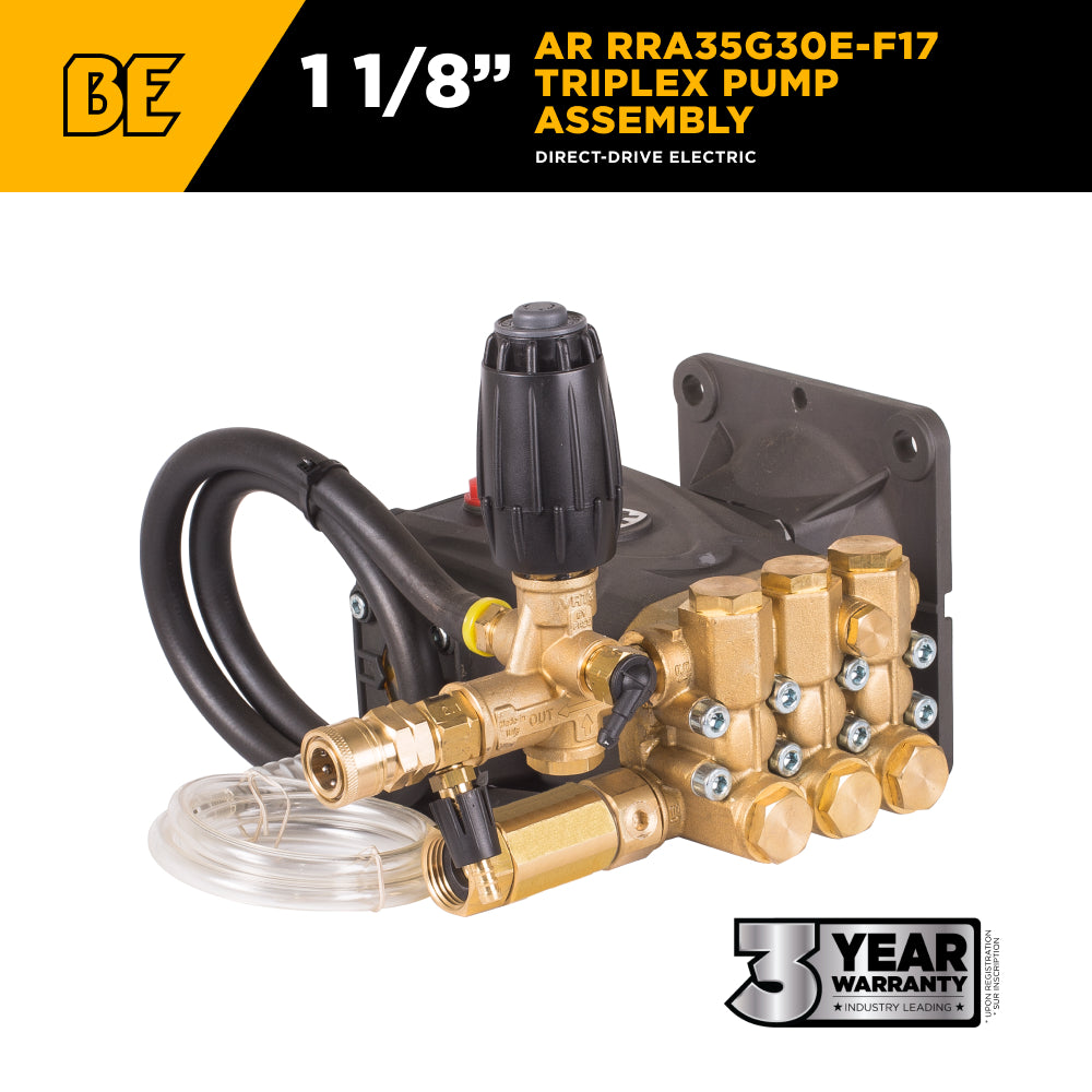 AR RRA35G30E-F17 Pump Assembly – 3.5 GPM, 3,000 PSI, 1 1/8" Shaft