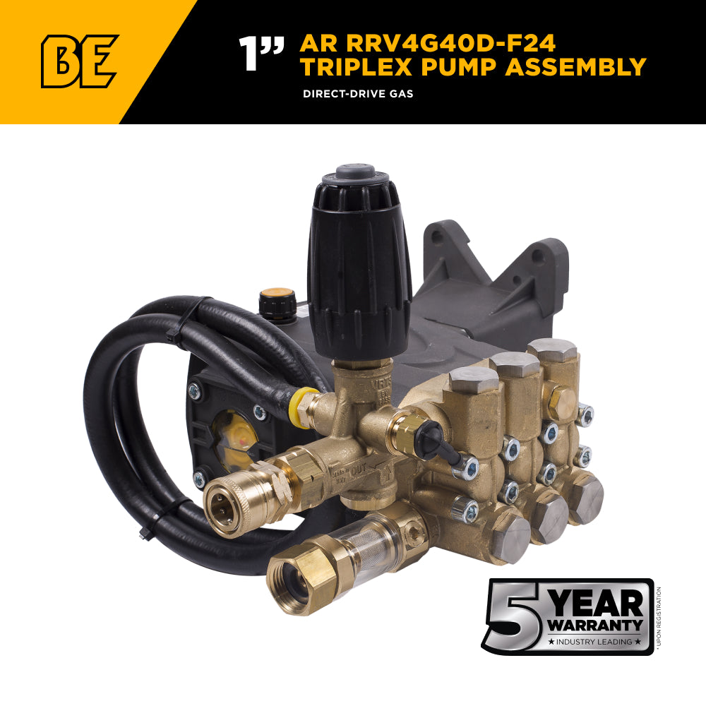 AR RRV4G40D-F24 Pump Assembly – 4.2 GPM, 4,400 PSI, 1" Shaft