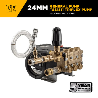 General Pump TSS1511 Triplex Pump – 4.0 GPM, 4,000 PSI, 24 mm Shaft