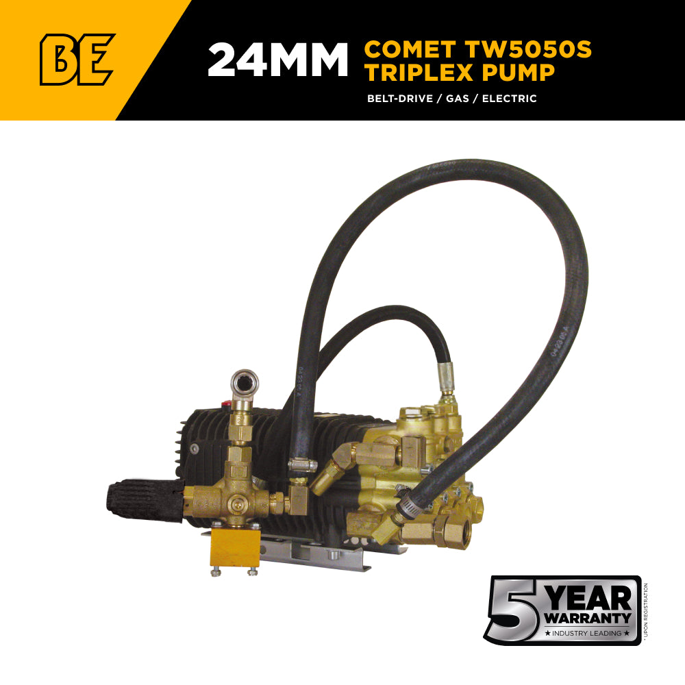 Comet TW5050S Triplex Pump – 5.2 GPM, 5,000 PSI – BE Power Equipment
