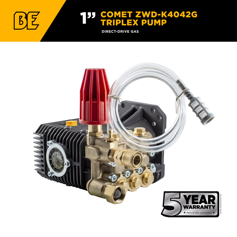 Comet ZWD-K4042G Pump – 4.0 GPM, 4,400 PSI, 1" Shaft