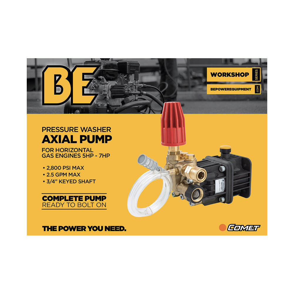 Comet BXD2528 Pump Assembly – 2.5 GPM, 2,800 PSI, 3/4" Shaft