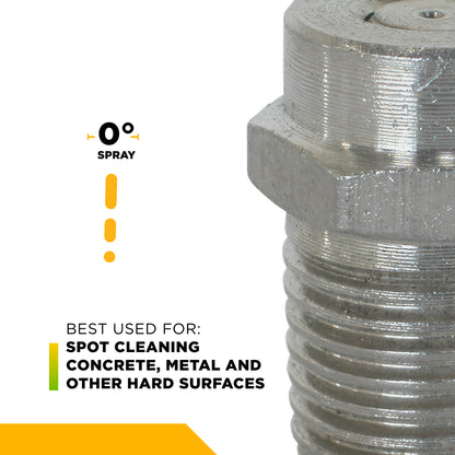 0° 1/4" MEG Spray Pressure Washer Nozzle - 8.0 Orifice