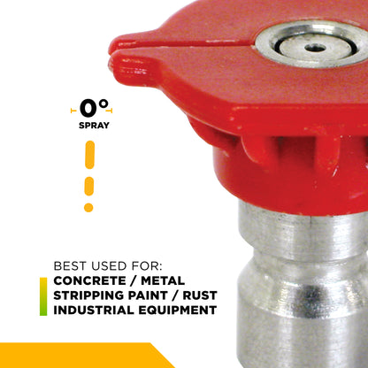 0° Quick Connect Spray Pressure Washer Red Nozzle - 2.5 Orifice