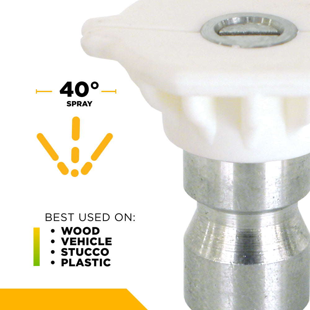 4.0 Quick Connect Pressure Washer Nozzle Set with 0°, 15°, 40° and