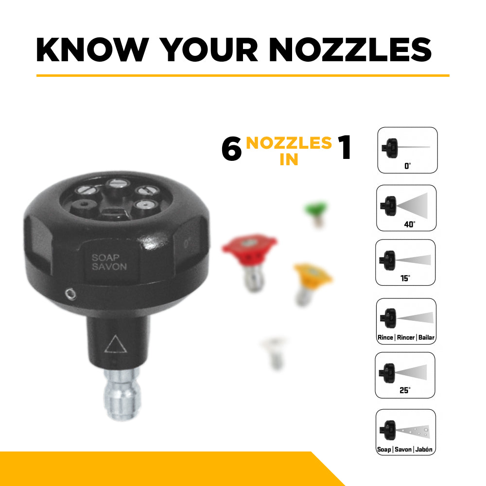 3.0 Multi-Function 6-in-1 Pressure Washer Nozzle